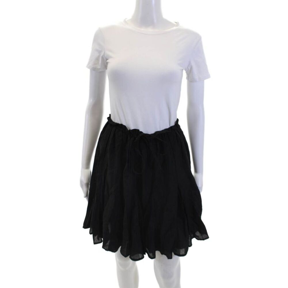 Sabina Musayev Womens Tied Stretch Flowy Casual Mini Skirt Black Size M